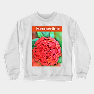 Red Ixora Flower Bloom Celebrating Summertime Crewneck Sweatshirt